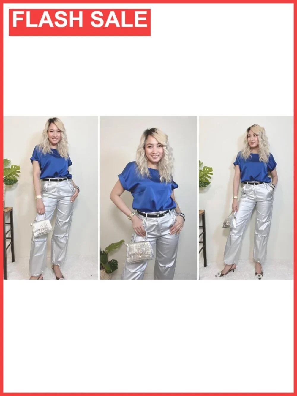 Zeagoo Satin Silk Blouse Short Sleeve Crewneck Dressy Casual Top